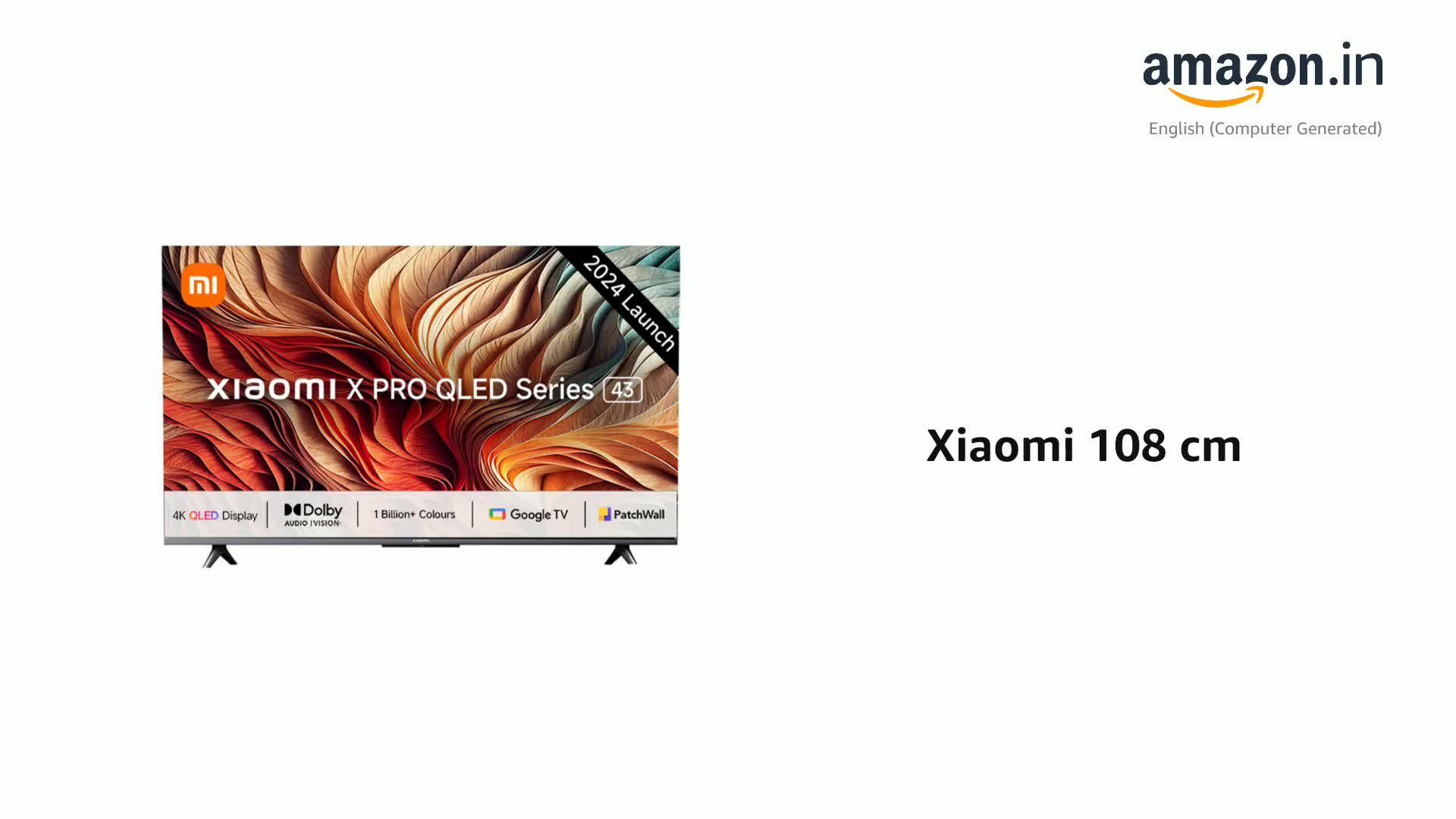 Xiaomi 108 cm (43 inches) X Pro QLED Series Smart Google TV L43MA