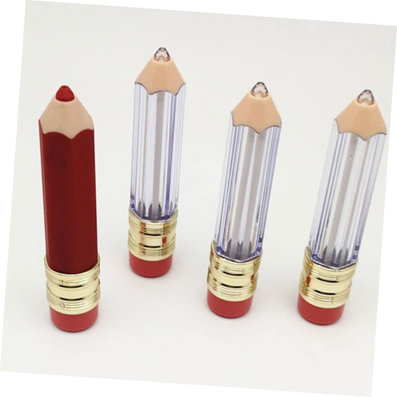 2 Set Matita Vuoto Tinta Lucidalabbra Tubi Trasparenti Balsamo Lucidalabbra Trasparente Cercatore Fai Da Te Bellezza 10 pezzi * 2