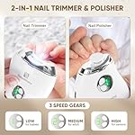 Electric Nail Clipper, 3 in 1 Baby Fingernail Trimmer, Polisher & Clip Storage, LED, USB Rechargeable & 3 Speeds Ideal for Baby, Kids, Seniors, Caregivers - Image 3