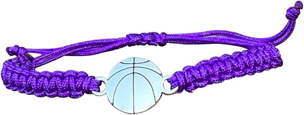 Sportybella Basketball Bracelet- Charm Bracelet- Basketball Jewelry - Perfect Basketball Gift (Purple) : Sports & Outdoors