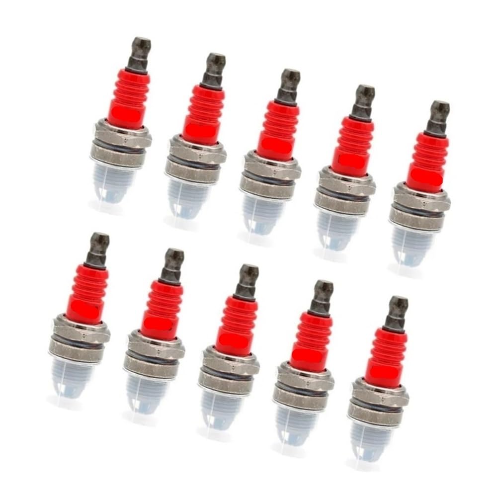 Lot de 10 bougies d'allumage L7TJC compatibles avec les tronçonneuses et les débroussailleuses.