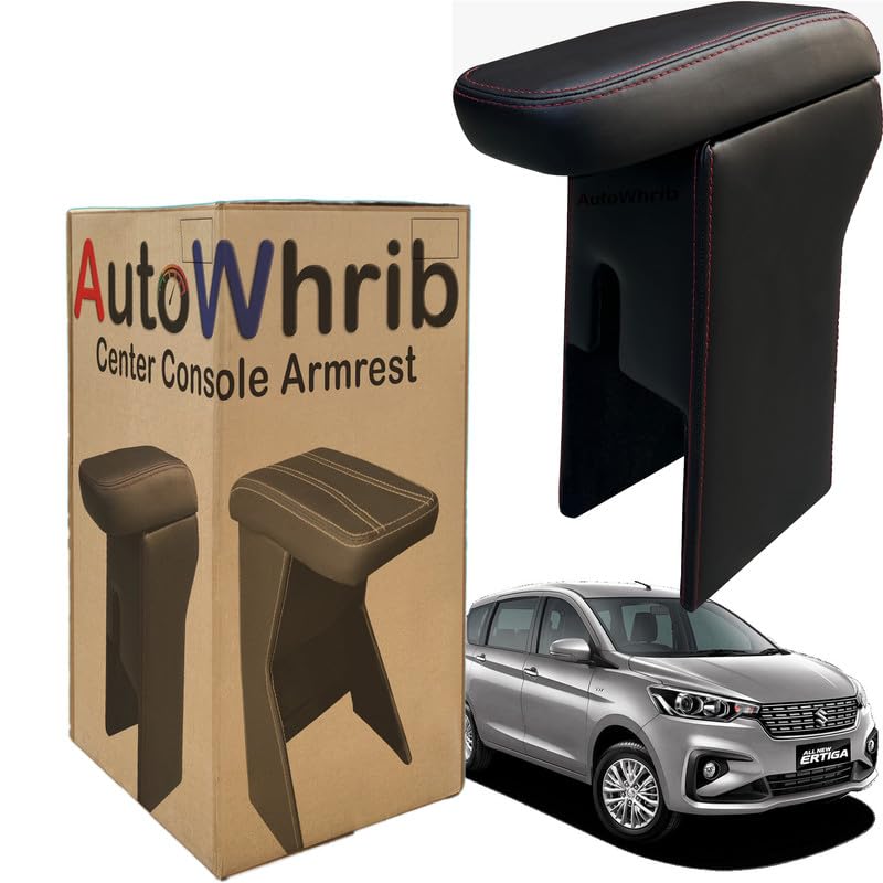 Image of Car Arm Rest For Ertiga 2019 Armrest with Storage Box & Soft Cushion Pad, Luxury Arm Rest, Black Colour
