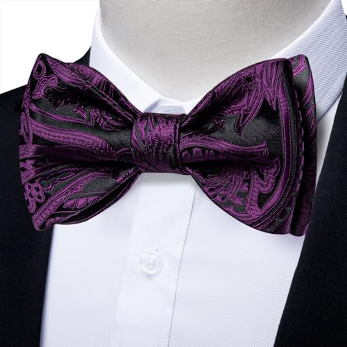 Corbata de moño de seda con diseño floral para fiesta miniatura 2