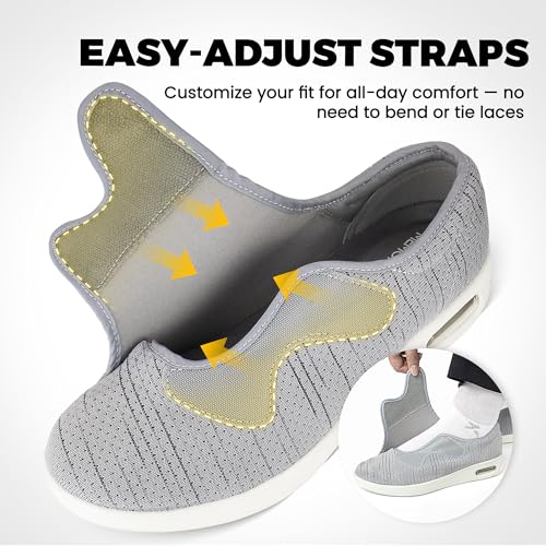 Diabetic Shoes for Men Wide Width Orthopedic Slip-on Shoes Adjustable Closure Walking Sneakers for Foot Pain Relief Swollen Feet3
