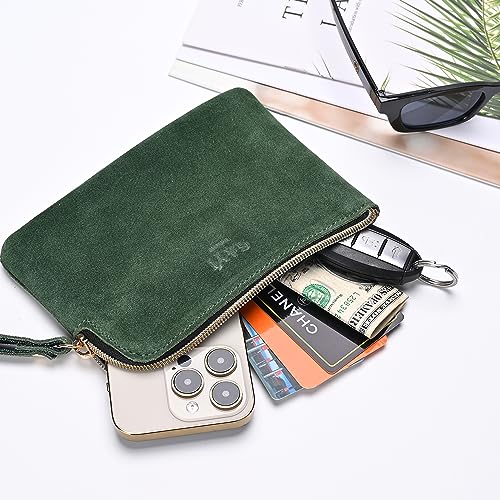 Image of Genuine Leather 4.5 x 6.5 Wristlet Purse for Women, Evening Wristlet Pouch Clutch Bag