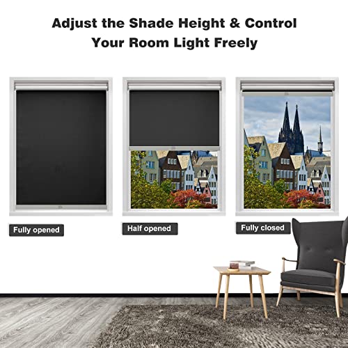 Myshade Blackout Roller Shades For Windows, Cordless Roller Window Shades, Roll Up Window Blinds With Thermal Insulated, Uv Protection, Easy To Install For Home And Office 34" X 72"(Black) #TOP5