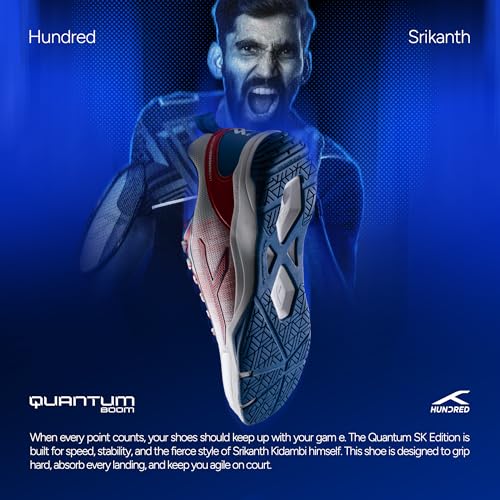 Image of Hundred Quantum Boom Unisex Non-Marking Court Shoes | Badminton, Pickleball, Table Tennis & Other Indoor Sports | Lightweight, Cushioned Grip