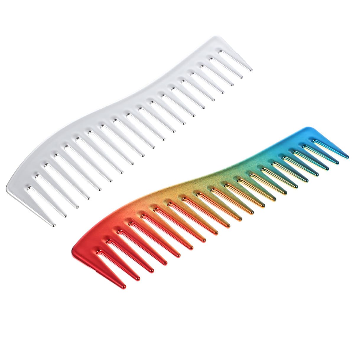 Mikinona 2pcs Professional Barber Combs Hair Stylist Detangler Wide Tooth for Wet Hair Men's Combs