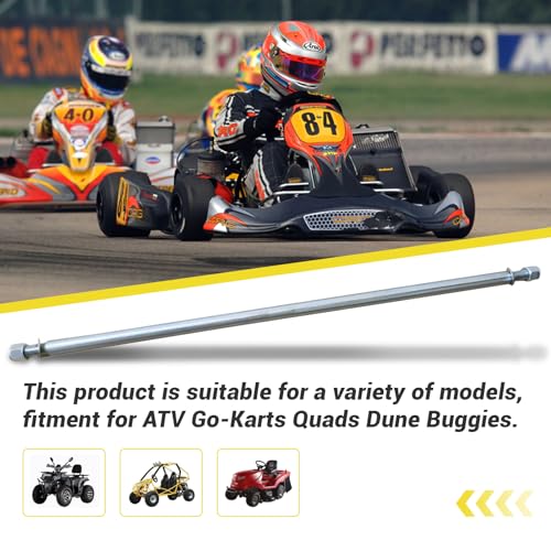 Image of Axle 1 inch Diameter 44 inch Steel Axle Rod With 1 inch to 3 /4 inch Step-Down & 3 /4-16 Fine Thread 1 /4 inch Keyway For ATV Go-Karts Quads Dune Buggies