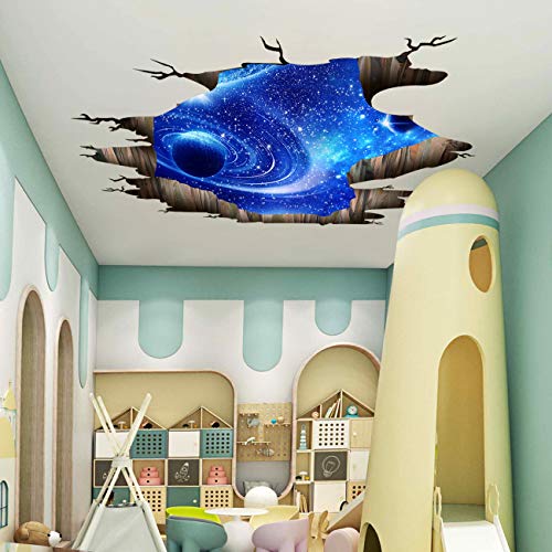 Vinilo Decorativo 3D Galaxia Azul Removible Universo miniatura 3