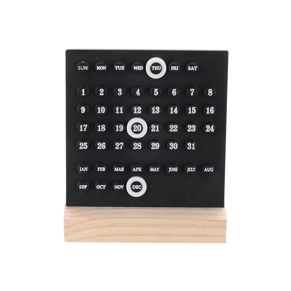 Sarini Ring Perpetual Calendar Wooden Calendar Wooden Perpetual Calendar Desktop Acrylic Calendar Stand Makes Study Living Room More Stylish And Special Ornaments - Image 2