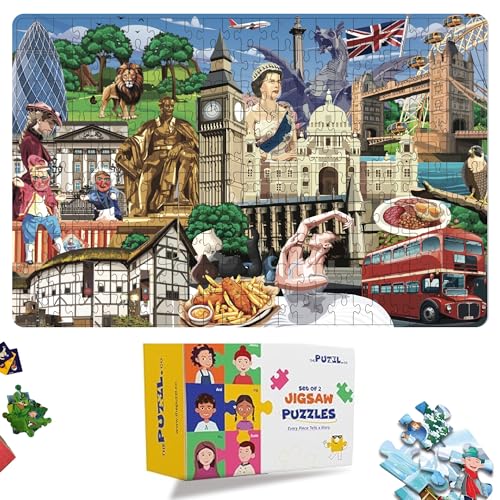 Image of London City Jigsaw Puzzle for Kids 9+ Years & Adults, 250 Pieces Educational Puzzle Game, Brain Booster for Travel, Culture & History Learning, Fun & Challenging Puzzle Gift