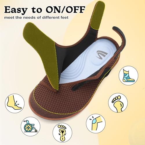 Spesoul Wide Diabetic Shoes for Men Adjustable Mens Slip On Orthopedic Walking Shoes Recovery Sandals for Swollen Edema Feet2