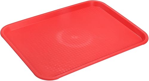 uxcell Bandejas de plástico de comida rápida a granel de 12 x 16 pulgadas, bandejas rectangulares para servir, bandejas de cafetería, platos para