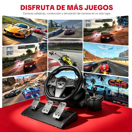 Volante Gaming para PC con Pedales y Palanca de Cambios - Imagen 5