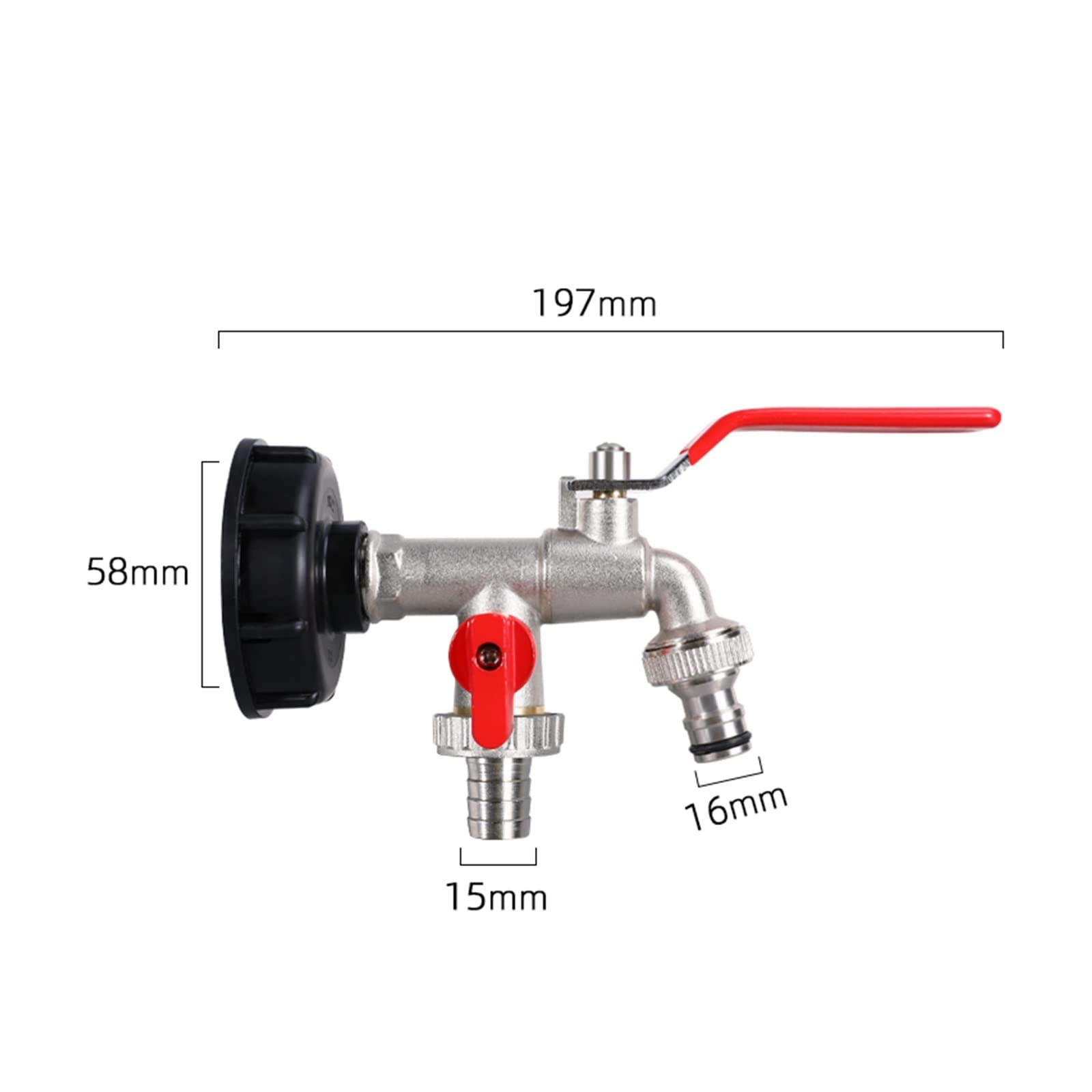 Resistir Extremos de Alta presión y Temperatura Adaptador de Tanque S60 * 6 IBC, Grifo de latón, Herramienta de riego for jardín doméstico, Conector de Manguera, 1 Uds. (Color : 2)