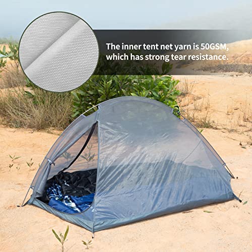 ATTONER Zelt, 1-2 Personen Kuppelzelt, Ultra-leicht Camping Zelt, Schneller Aufbau, Wasserdicht, Kleines Packmaß für… - Image 4