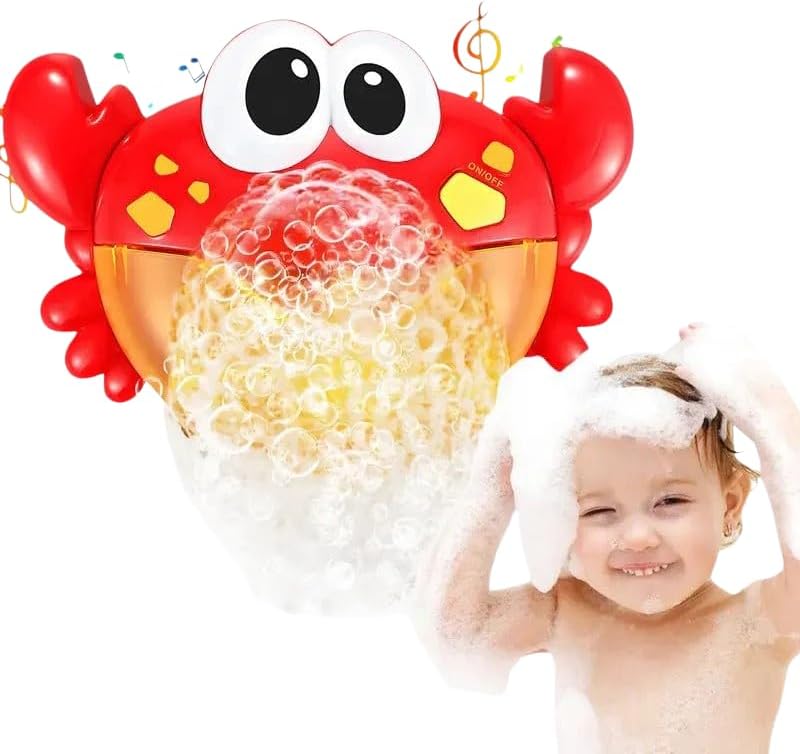 Crab Bubble Machine Bath Toy with Music Light, Fun Bath Toys for Kids, Automatic Bubble Maker for Bathtub - Kids Birthday Gift for 2-6 Year Old Boy Girl (2PCS)