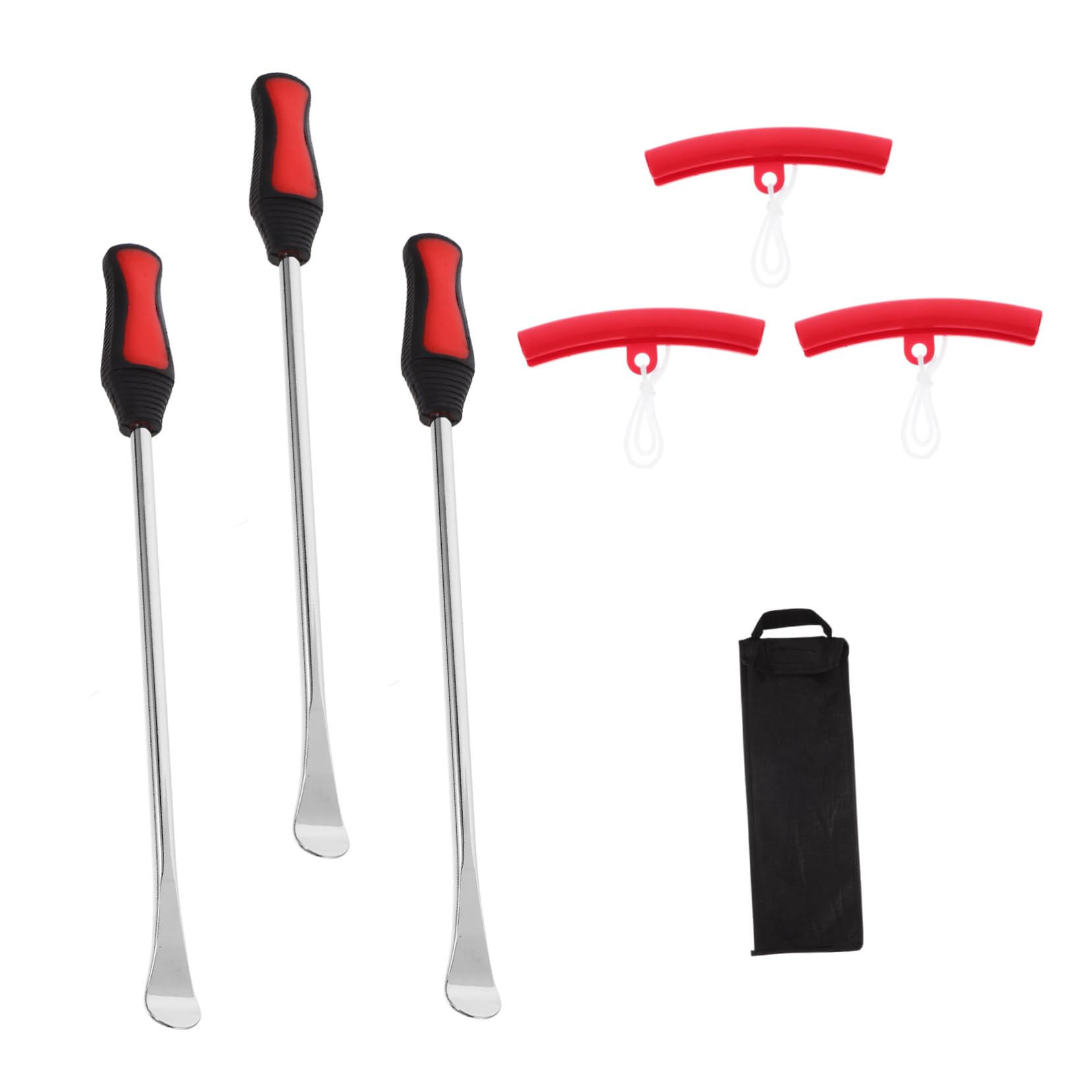 Cabilock 1 Set Tire Changing Tool Kit with Ergonomic Grip Tire Spoons Rim Protectors Includes Storage Pouch for Easy Organization Durable Construction for Bike Motorcycle Maintenance