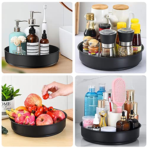 Lazy Susan Turntable Organizer, Landmore 2 Pack 10.2 Inch Stainless Steel Non Skid Turntable Spice Rack Spinning Organizer For Cabinet, Pantry, Countertop Black #TOP6