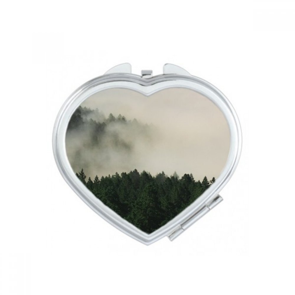 Miroir Compact Coeur Ciel Forêt pour Retouches Maquillage Nomade