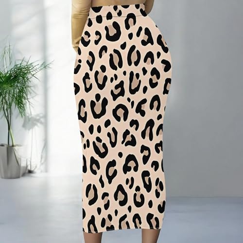 Women's Long Pencil Skirt High Waisted Summer Fall Club Bodycon Tight Maxi Skirts Casual Elastic Below Knee Office Work Skirt4