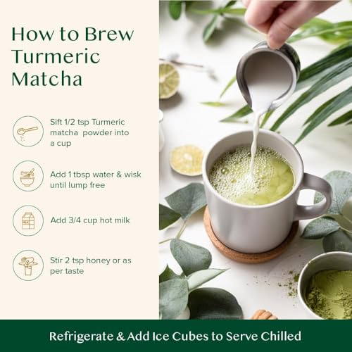 Image of VAHDAM Turmeric Matcha Green Tea Powder(1.76oz) High Curcumin