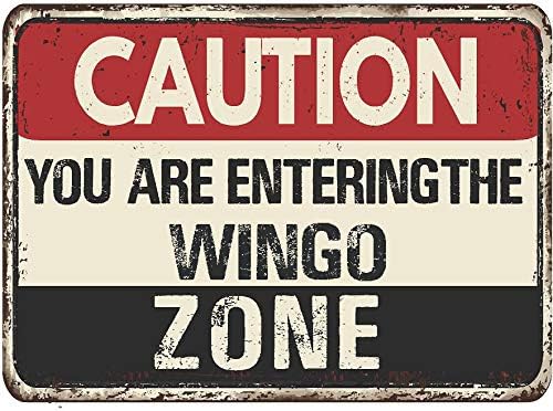 Wingo 9"X12" Caution You are Entering Zone Rustic Vintage Affect Novelty Aluminum Parking Sign