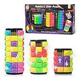 R.Y.TOYS Rotate and Slide Puzzle-Patented Fidget Cube(Restore Order/Create Patterns) 8 Colors,4, 6 a