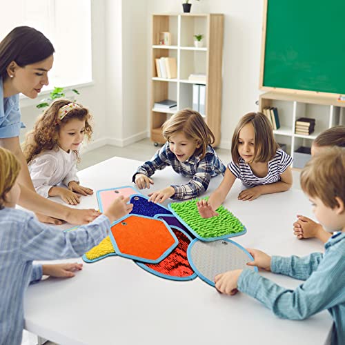 Image of Boao 8 Set Mini Sensory Mats Assorted Textured Play Mats Sensory Floor Tiles Educational Tactile Toys for Activity(8.7 Inch,Irregular)