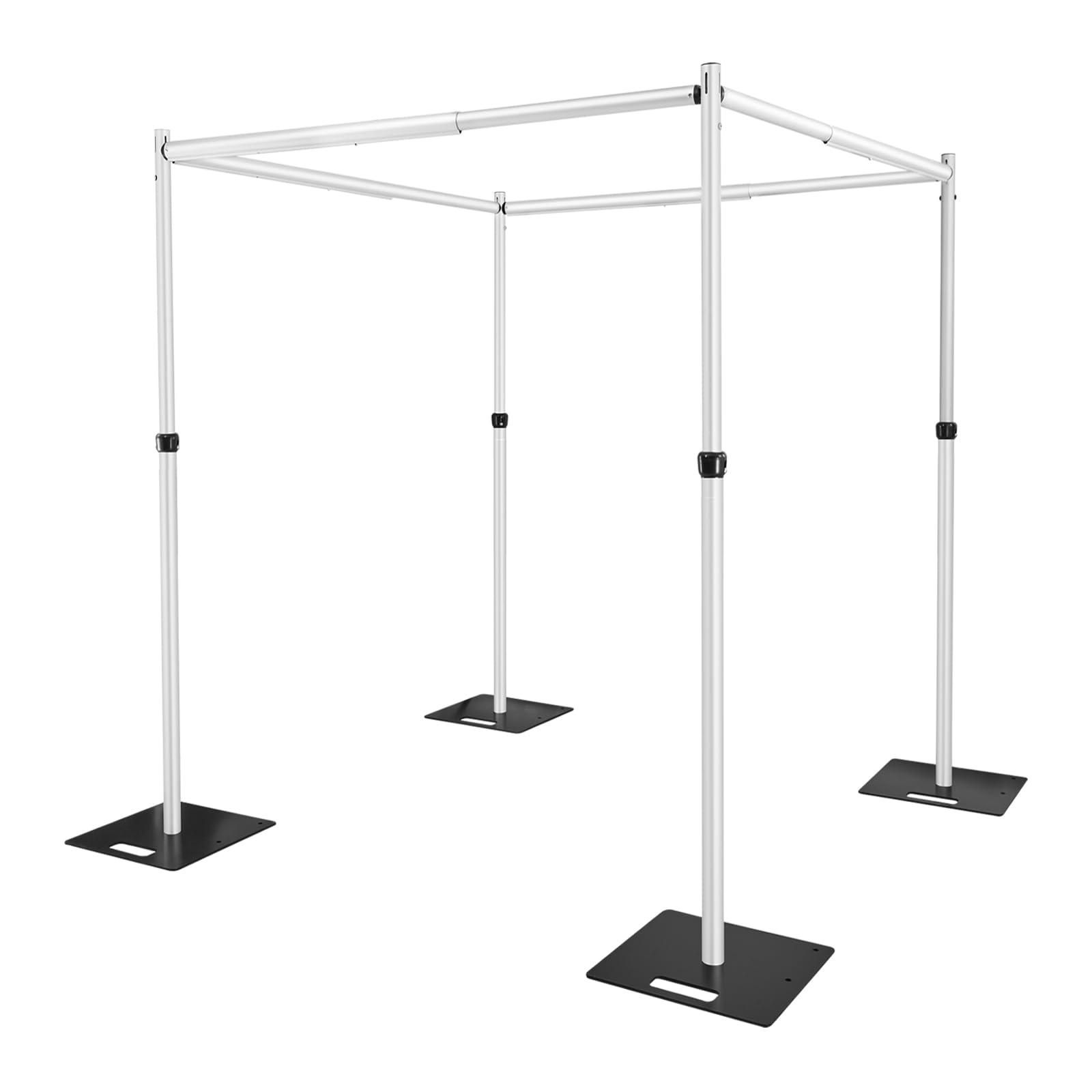 Hecis 12x12Ft Square Pipe and Drape Kit, 7-12' Tall x 7-12' Wide Square Adjustable Pipe and Drape Stand, Heavy Duty Backdrop Stand for Event, Party, Trade Shows and Wedding Decor
