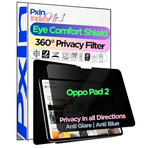 Image of PxIn Tablet Privacy Screen Guard compatible with Oppo Pad 2 | No.1 | Anti Glare | Anti Blue Light | Anti UV | 4 Way Privacy Filter | 360 Privacy | Eye Protect