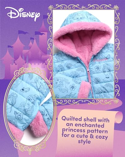 Doudoune Disney réversible fille imperméable et matelassée très douce 3-7 ans