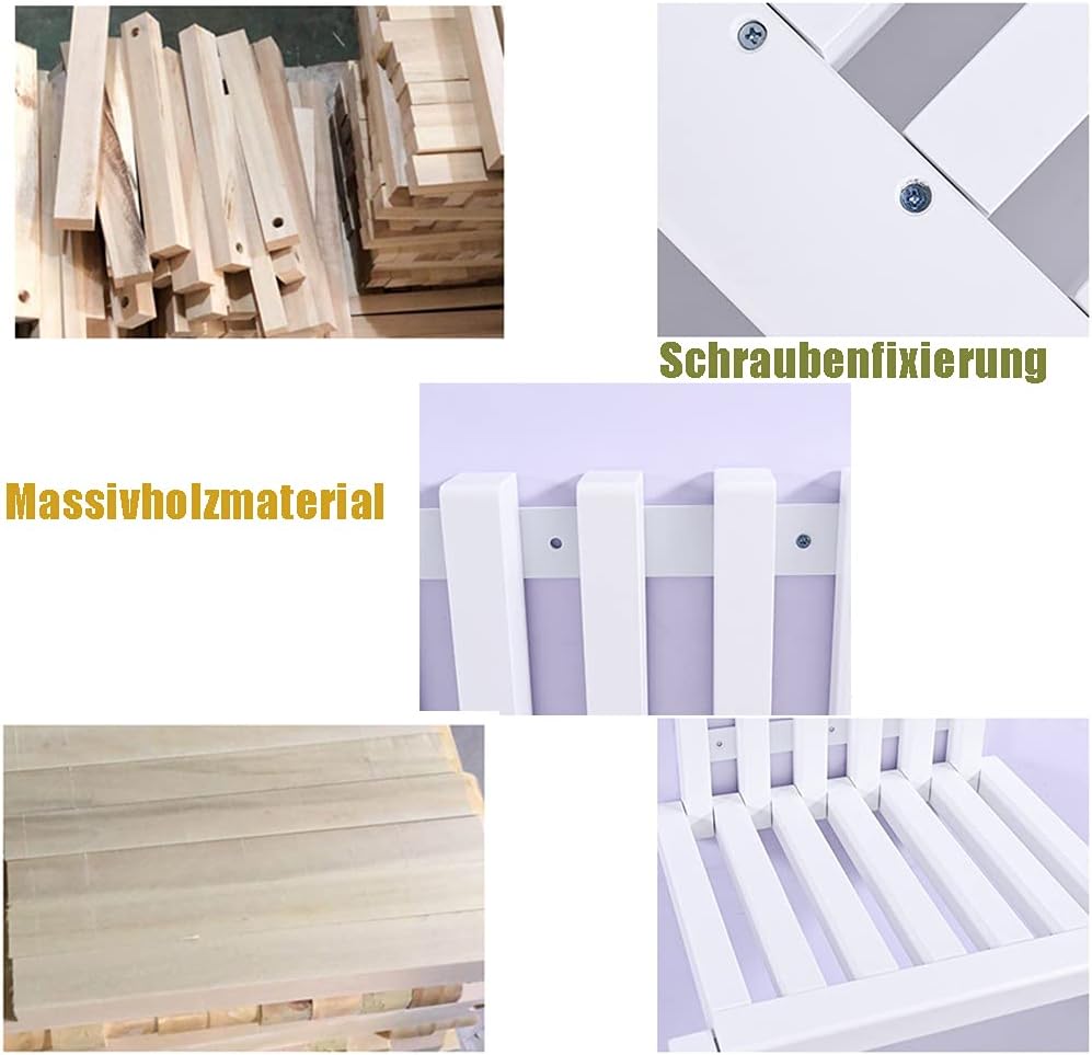 Folding wall table,Wall Mounted Seat,Wall-Mounted Heightened Foldable Chairs The Seat Height 35cm/42cm Optional The Invisible Folding Solid Wood Stool Saves Space Load Bearing 300kg.(White/Height 35cm