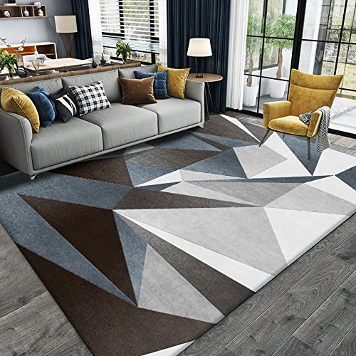 Tapis de salon 200x290 cm tapis géométrique noir vert gris moderne