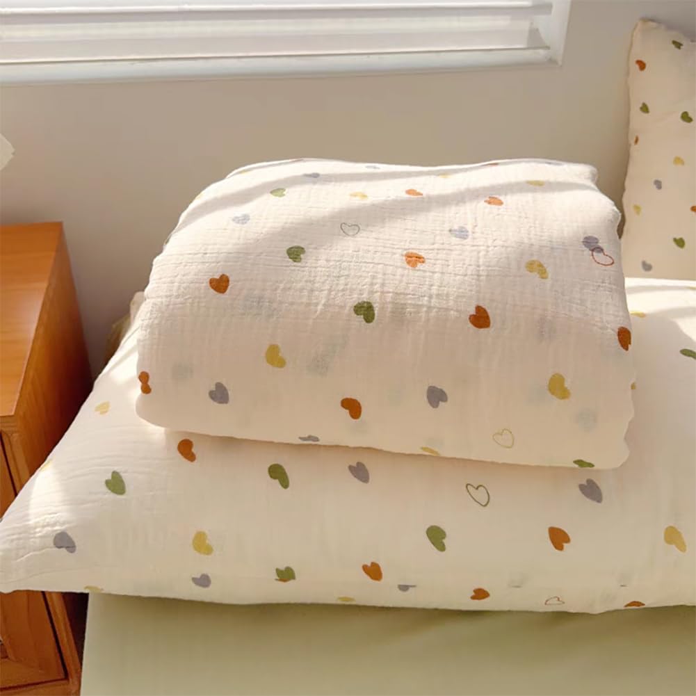AShanlan Kinderbettwäsche 100x135 Baumwolle Musselin Bettwäsche Mädchen Oeko-TEX zertifizierte Bettbezug mit Reißverschluss