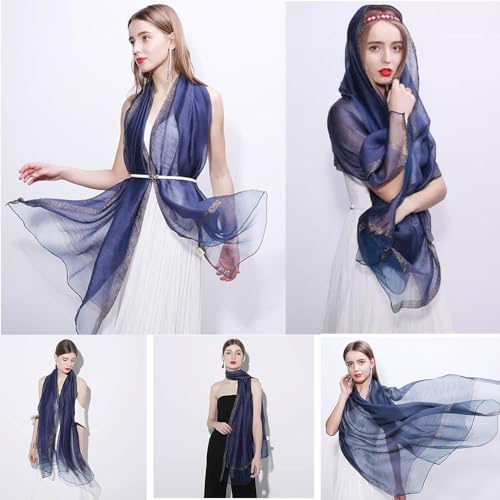 HURESON Lightweight Silk Scarf Shawl Elegant Soft Shawls and Wraps for Evening Dresses glitter Scarves for Women for All Seasons3