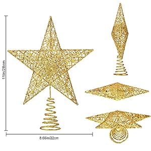 Christmas Tree Toppers Xmas Glitter Gold Hollow Star Treetop Topper for Christmas Tree Decoration. 1 Christmas Tree Toppers Xmas Glitter Gold Hollow Star Treetop Topper for Christmas Tree Decoration 1