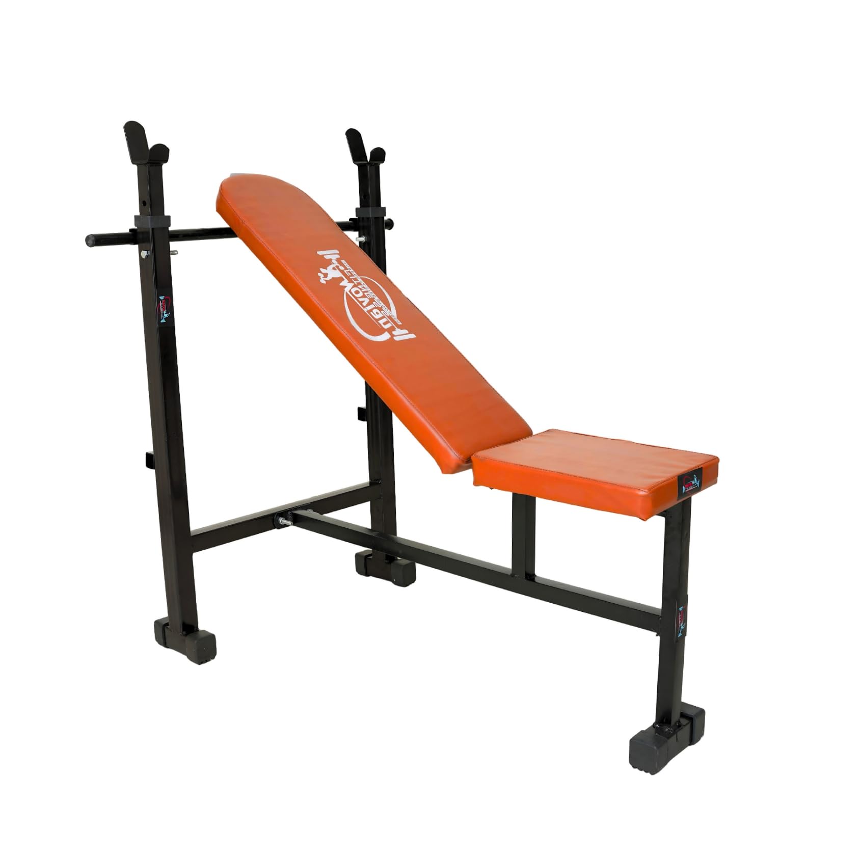 Novian Fitness Weight Training Bench, 3-in-1 Multipurpose, Adjustable Incline Decline Flat Position, Black and Orange-image-29