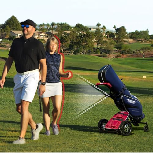 Carrito de golf eléctrico plegable con gesto inteligente y control remoto, seguimiento automático y prevención de obstáculos para una larga duración de la batería en el campo