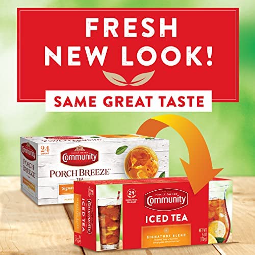 Community Coffee Porch Breeze Signature Iced Tea Bags, Family Size, Box Of 24 Bags (Pack Of 6) #TOP2