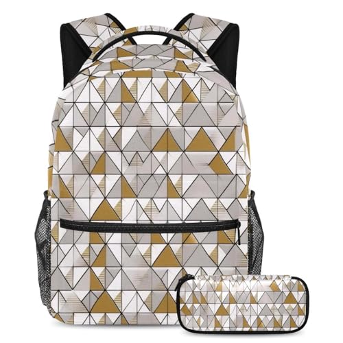 Sac à dos de jour rigide lot de 2 cartables enfants ergonomiques argentés dorés grande taille