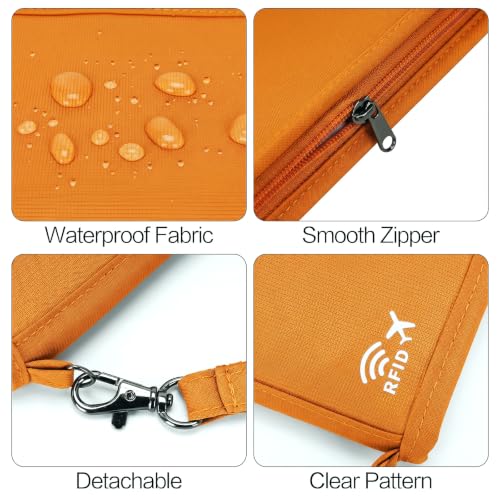 Image of Neck Wallet Lightweight RFID Blocking Waterproof Travel Pouch Passport Wallets for Women Men