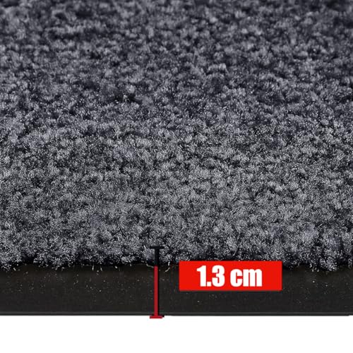 PHP Washable Door Mats Indoor & Outdoor - Non-Slippery Heavy Duty - Stylish & Large Rubber - Perfect Dust Grabbing Doormats Mat (40 x 60 cm, Grey) - Image 3