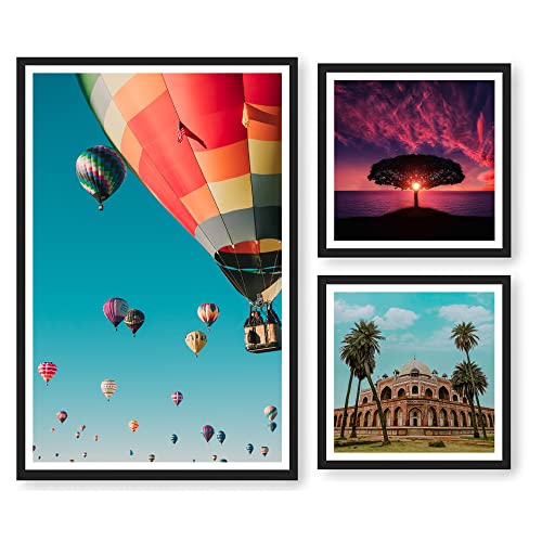 Image of Ritwika's Customized Set of 3 Premium Personalized Print Collage Frames With Your Photo In 2 Sizes | One 12X18 & Two 8X8 Inches | Gift For Anniversary, Birthday, Wedding, Couples
