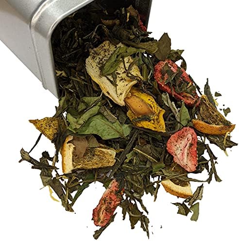Simpli-Special Strawberry Pineapple Premium Green & White Loose Leaf Tea | Sweet Light and Refreshing | Hunan Province Green Tea and White Pai Mu Tan with Real Fruit Pieces | 20g in Resealable Pouch