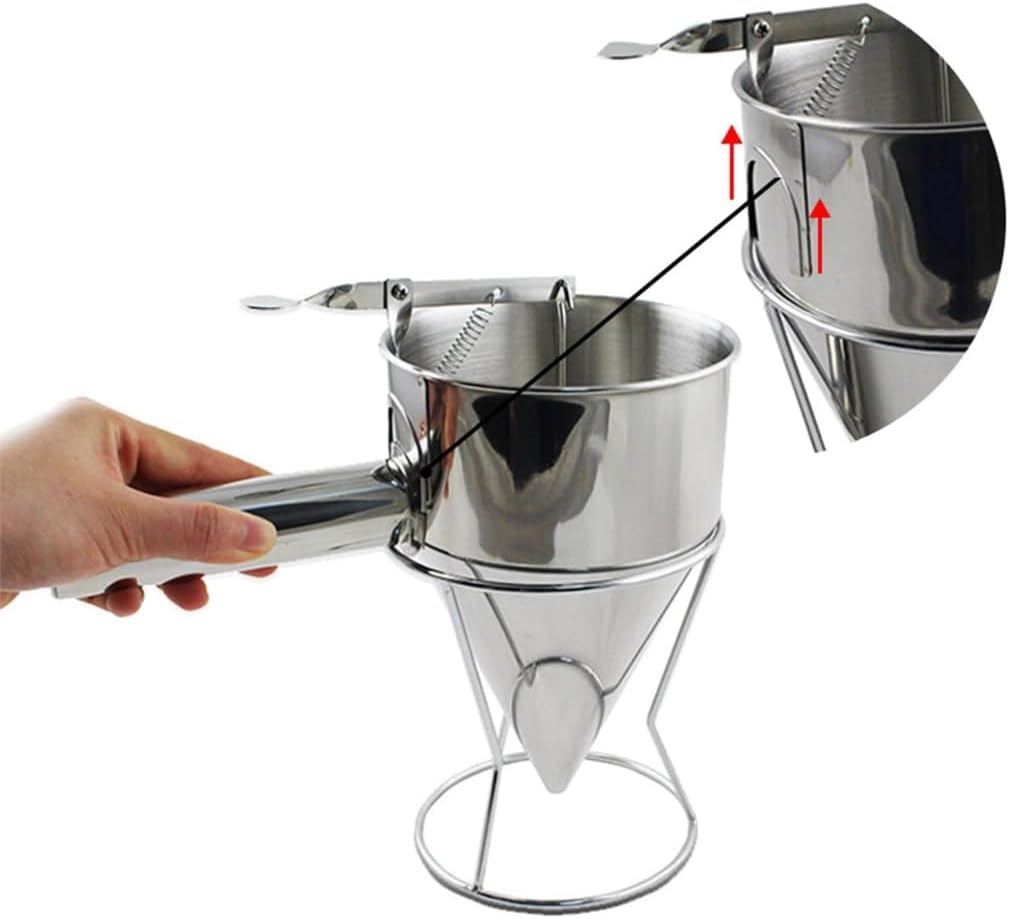 Multifuntional Stainless Steel Batter Dispenser Perfect for Pancakes Cupcake and Funnel Cakes with Easy to Use Stand