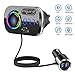 Produktbild TECBOSS Bluetooth FM Transmitter, Auto FM Transmitter mit QC3.0/2.4A Dual USB Schnellladung, Auto Bluetooth Radio Adapter mit Mikrofon Unterstützt Siri Google, TF Karte Aux, Anschluss für 2 Telefone