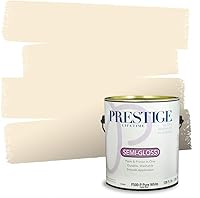 Vista 64 de PRESTIGE Pinturas de pintura exterior e imprimación en uno, 1 galón, plano, combinación comparable de Benjamin Moore* Manzanilla*