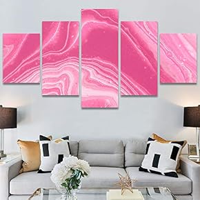 SIGNWIN 5 Panel Canvas Wall Art Abstract Colorful...